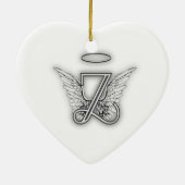 Anfangsbuchstabe des Engels-Alphabet-Z Wings Halo Keramik Ornament (Hinten)