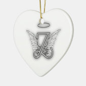 Anfangsbuchstabe des Engels-Alphabet-Z Wings Halo Keramik Ornament (Links)