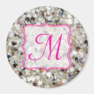 Anfangsbuchstabe des Glitzer Monogram Magnet