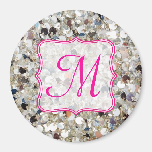 Anfangsbuchstabe des Glitzer Monogram Magnet (Vorne)