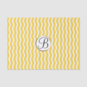 Anfangsbuchstabe des Zickzack, gelben, bedruckten  Seidenpapier (Vorderseite)