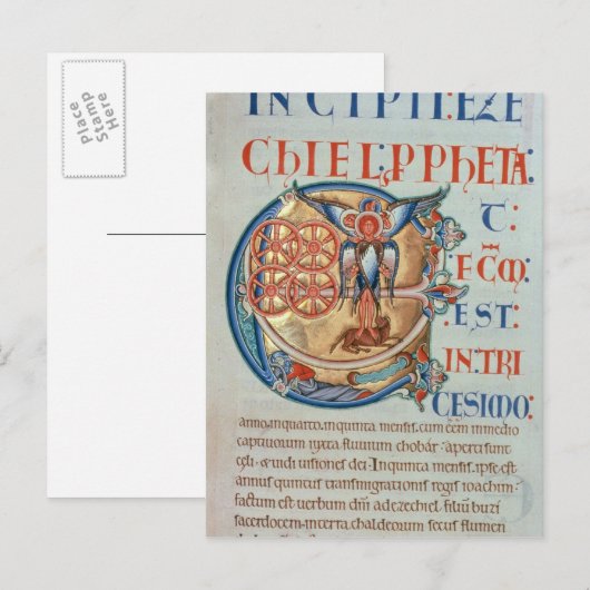 Anfangsbuchstabe "E" Et factum est Postkarte (Vorne/Hinten)