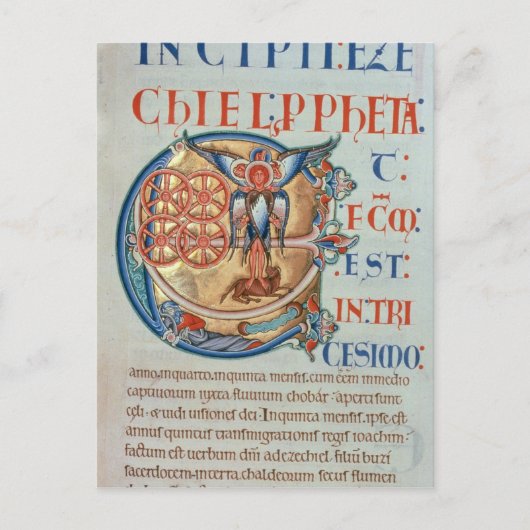 Anfangsbuchstabe "E" Et factum est Postkarte (Vorderseite)