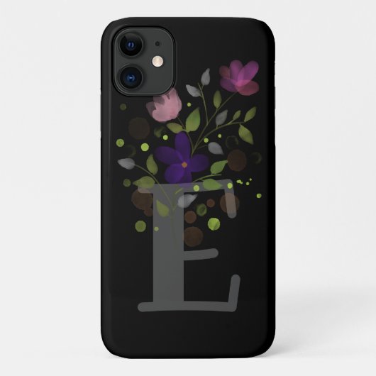 Anfangsbuchstabe E Plus Blumendesign Case-Mate iPhone Hülle (Rückseite)