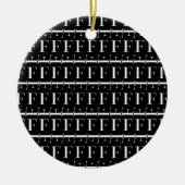 Anfangsbuchstabe F, Hintergrundfarbe auswählen Keramik Ornament (Vorne)