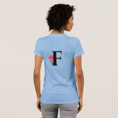 Anfangsbuchstabe F in Schwarz mit rosa Rose T-Shirt (Schwarz voll)