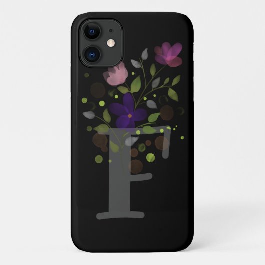 Anfangsbuchstabe F Plus Blumendesign Case-Mate iPhone Hülle (Rückseite)