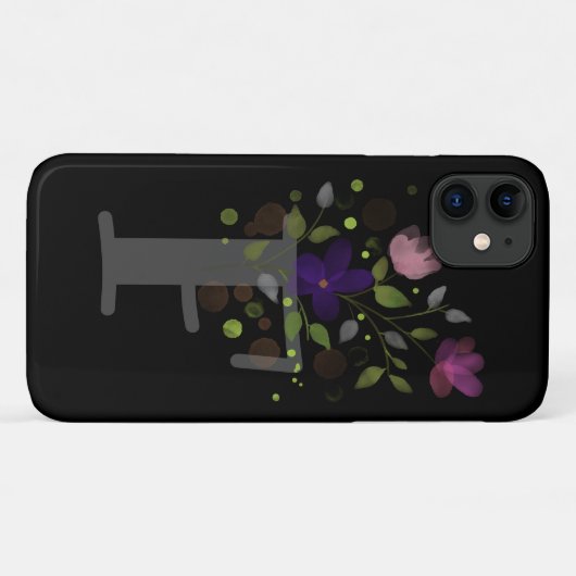 Anfangsbuchstabe F Plus Blumendesign Case-Mate iPhone Hülle (Rückseite (Horizontal))