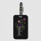 Anfangsbuchstabe F plus florales Design-Gepäckanhä Gepäckanhänger (Vorderseite Vertikal)
