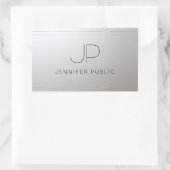 Anfangsbuchstabe für Gold Silver Monogram Rechteckiger Aufkleber (Tasche)