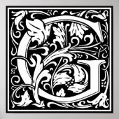 Anfangsbuchstabe G Mittelalterliches Monogramm Vin Poster (Vorne)