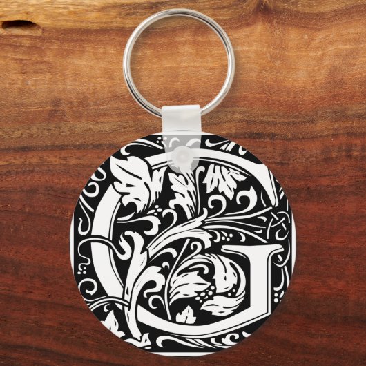 Anfangsbuchstabe G Mittelalterliches Monogramm Vin Schlüsselanhänger (Vorderseite)