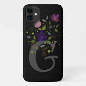 Anfangsbuchstabe G Plus Blumendesign Case-Mate iPhone Hülle (Rückseite)