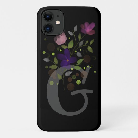 Anfangsbuchstabe G Plus Blumendesign Case-Mate iPhone Hülle (Rückseite)