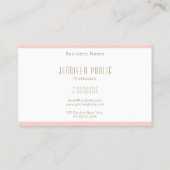 Anfangsbuchstabe Gold Blush Pink Modernes Monogram Visitenkarte (Rückseite)