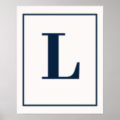 Anfangsbuchstabe | Graues modernes Monogramm stilv Poster (Vorne)