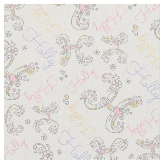 Anfangsbuchstabe H Holly Name Stoff (Nahaufnahme)