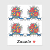 Anfangsbuchstabe H individuelle Name Löwe Wappen S Aufkleber (Blatt)