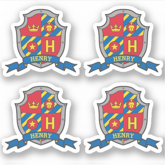 Anfangsbuchstabe H individuelle Name Löwe Wappen S Aufkleber (Vorderseite)