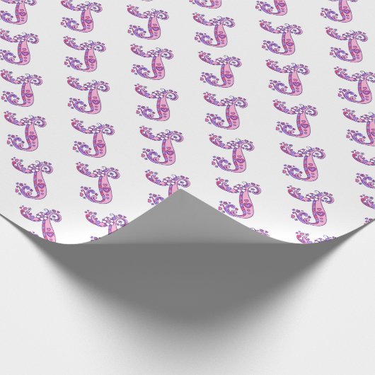 Anfangsbuchstabe J Monogramm personalisierte Verpa Geschenkpapier (Ecke)