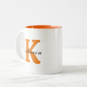 Anfangsbuchstabe K Einfache Monogramm Moderner Sti Zweifarbige Tasse (Vorderseite Links)