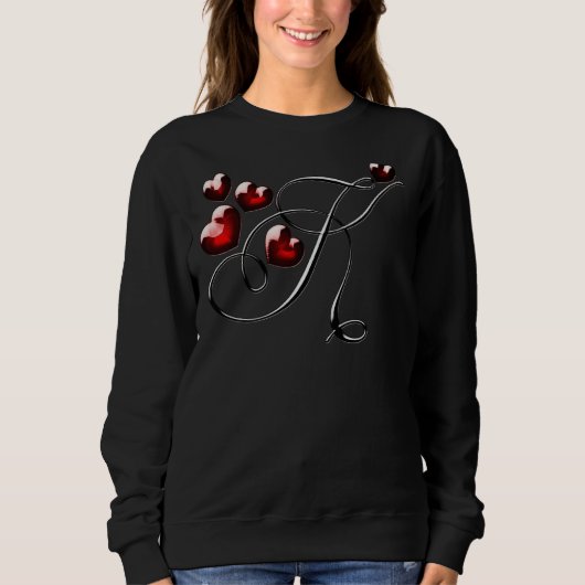 Anfangsbuchstabe K Liebe Herz Sweatshirt (Vorderseite)
