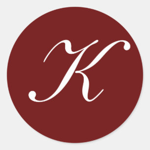 Anfangsbuchstabe K, Runder Aufkleber
