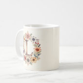 Anfangsbuchstabe L Flower Boho Blumen Tasse (Vorderseite Links)
