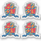 Anfangsbuchstabe L individuelle Name Löwe Wappen S Aufkleber (Vorderseite)