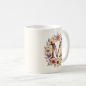 Anfangsbuchstabe M Flower Boho Blumen Tasse (VorderseiteRechts)