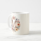 Anfangsbuchstabe M Flower Boho Blumen Tasse (Vorderseite Links)