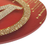 Anfangsbuchstabe M Gold Glitter Monogramm Schneidebrett (Ecke)