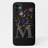 Anfangsbuchstabe M Plus Blumendesign Case-Mate iPhone Hülle (Rückseite)
