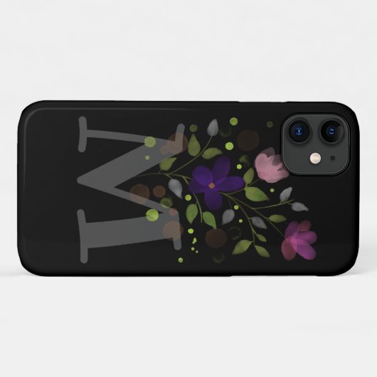 Anfangsbuchstabe M Plus Blumendesign Case-Mate iPhone Hülle (Rückseite (Horizontal))