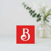 Anfangsbuchstabe Mit Monogramm Red White Classic Begleitkarte (Stehend Vorderseite)
