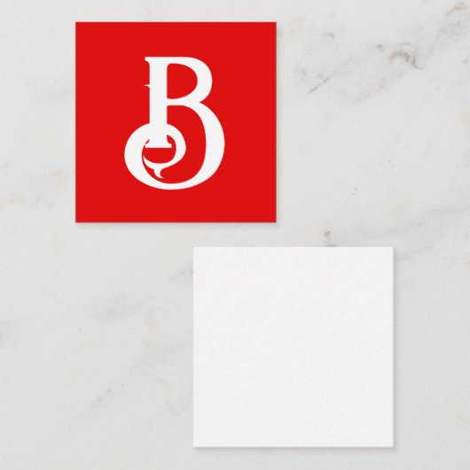 Anfangsbuchstabe Mit Monogramm Red White Classic Begleitkarte (Vorne/Hinten)