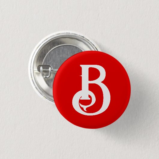 Anfangsbuchstabe Mit Monogramm Red White Classic Button (Vorne & Hinten)