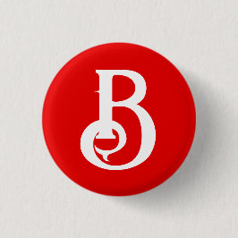 Anfangsbuchstabe Mit Monogramm Red White Classic Button