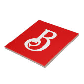 Anfangsbuchstabe Mit Monogramm Red White Classic Fliese (Seite)