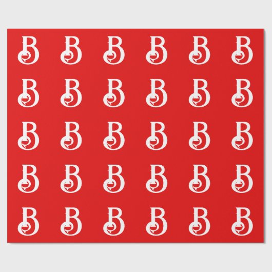 Anfangsbuchstabe Mit Monogramm Red White Classic Geschenkpapier (Flach)