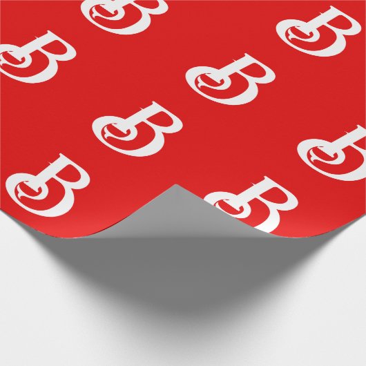 Anfangsbuchstabe Mit Monogramm Red White Classic Geschenkpapier (Ecke)