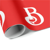 Anfangsbuchstabe Mit Monogramm Red White Classic Geschenkpapier (Rolleneckpunkt)