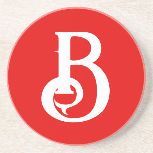 Anfangsbuchstabe Mit Monogramm Red White Classic Getränkeuntersetzer