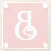 Anfangsbuchstabe Mit Monogramm Red White Classic Glasuntersetzer (Rückseite)