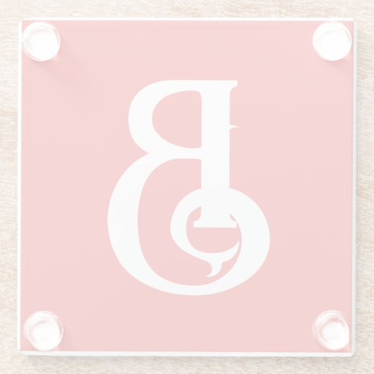 Anfangsbuchstabe Mit Monogramm Red White Classic Glasuntersetzer (Rückseite)