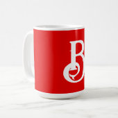 Anfangsbuchstabe Mit Monogramm Red White Classic Kaffeetasse (Vorderseite Links)