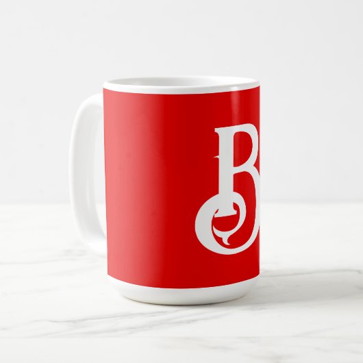 Anfangsbuchstabe Mit Monogramm Red White Classic Kaffeetasse (Vorderseite Links)