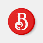 Anfangsbuchstabe Mit Monogramm Red White Classic Magnet (Vorne)