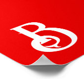 Anfangsbuchstabe Mit Monogramm Red White Classic Poster (Ecke)