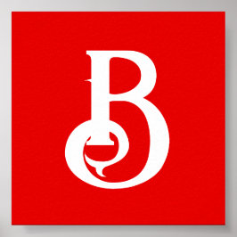 Anfangsbuchstabe Mit Monogramm Red White Classic Poster